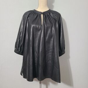 Andrew Marc New York Faux Leather‎ Top Button & Slit Opening Size 2X